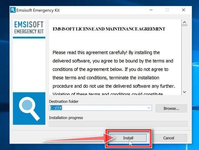 Install Emsisoft Emergency Kit