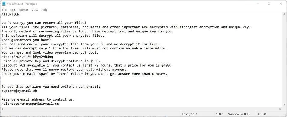 STOP DJVU ransomware note