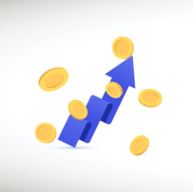 3d-realistic-unique-icon-concept-chart-arrow-flying-coins-thumbnail