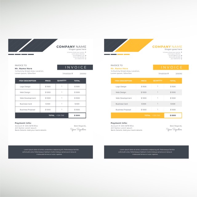 yellow-and-gray-stripe-invoice-design-thumbnail