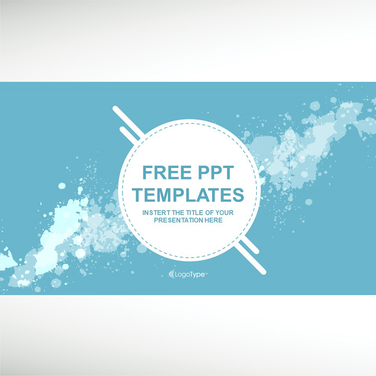 PP Theme: Water Colored Splashes PowerPoint Template Free Download